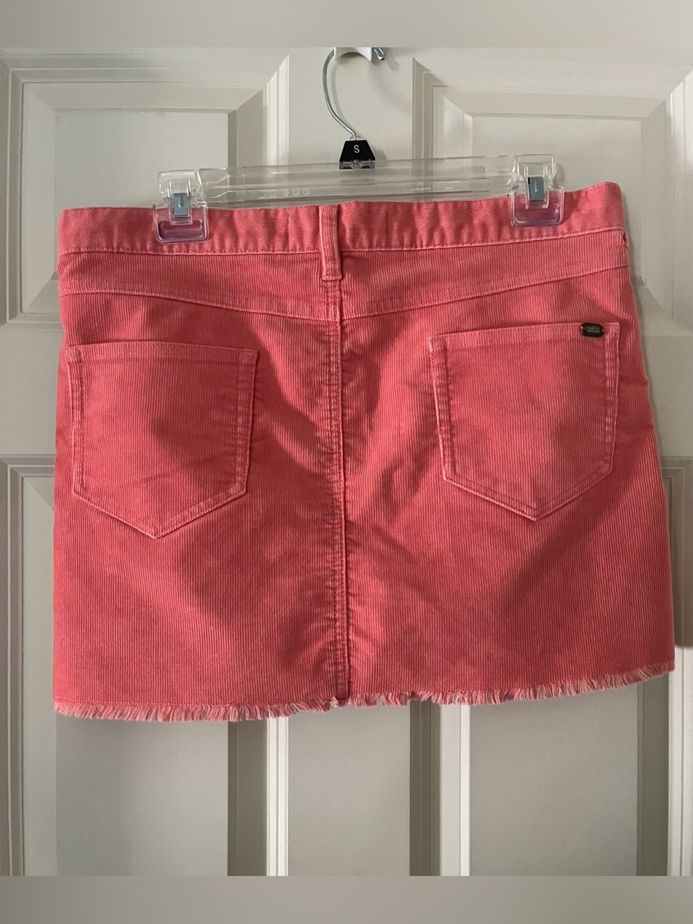 Women’s Carve Designs mini MAUI SKIRT organic cotton raw hem stretch coral 6 - Picture 2 of 8